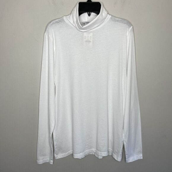 J.CREW Tissue Turtleneck Women Medium Crisp White NEW Lightweight BB748 - Picture 1 of 10